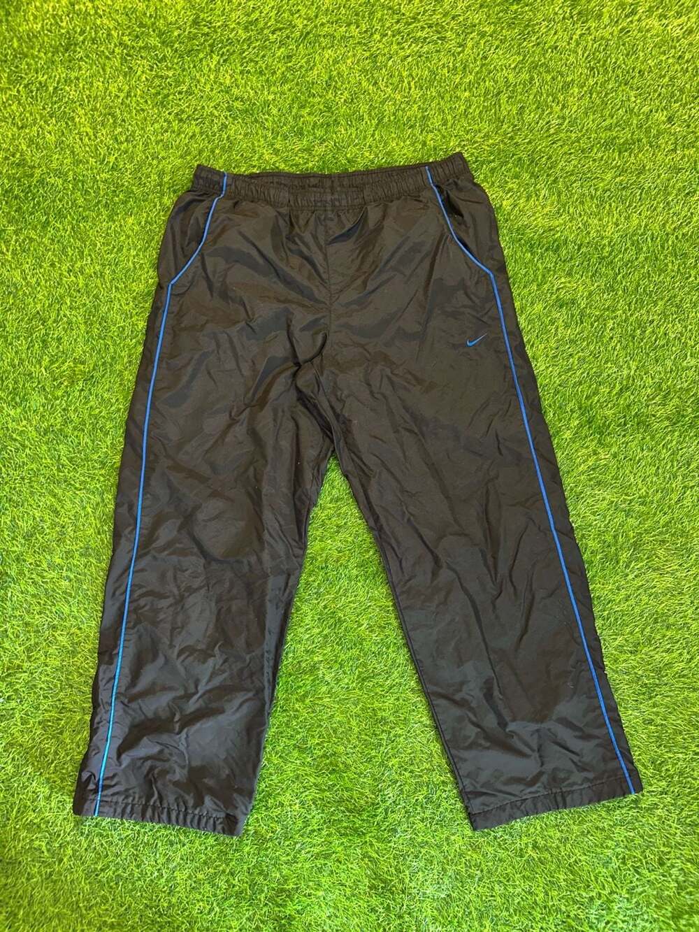 Nike Black and Blue Nylon Windbreaker Pants